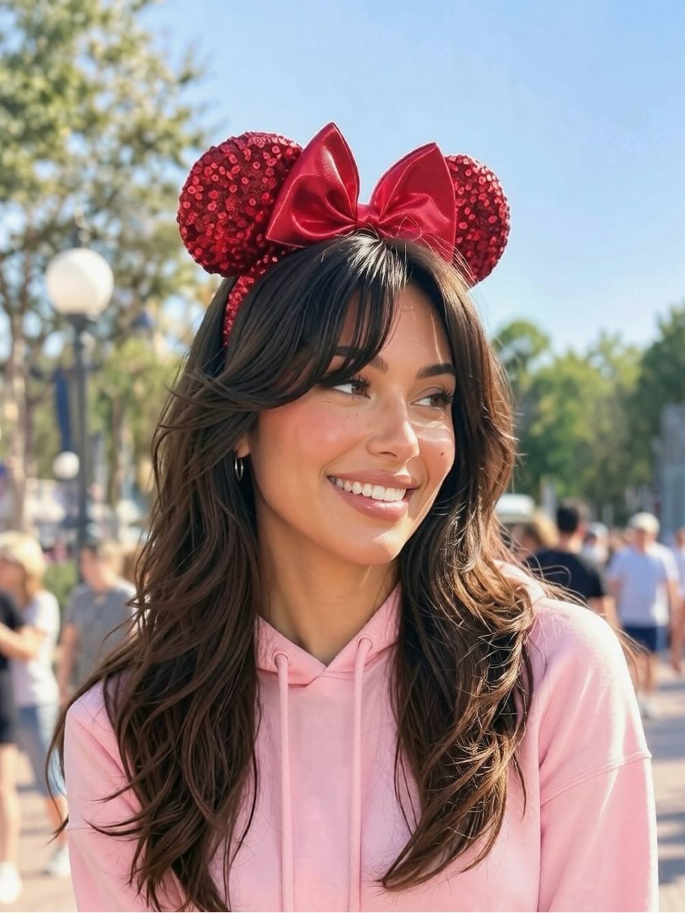 Disney Parks | ✨NWOT✨ Adult Minnie Mouse Ear Headband | Red Sequined with Bow